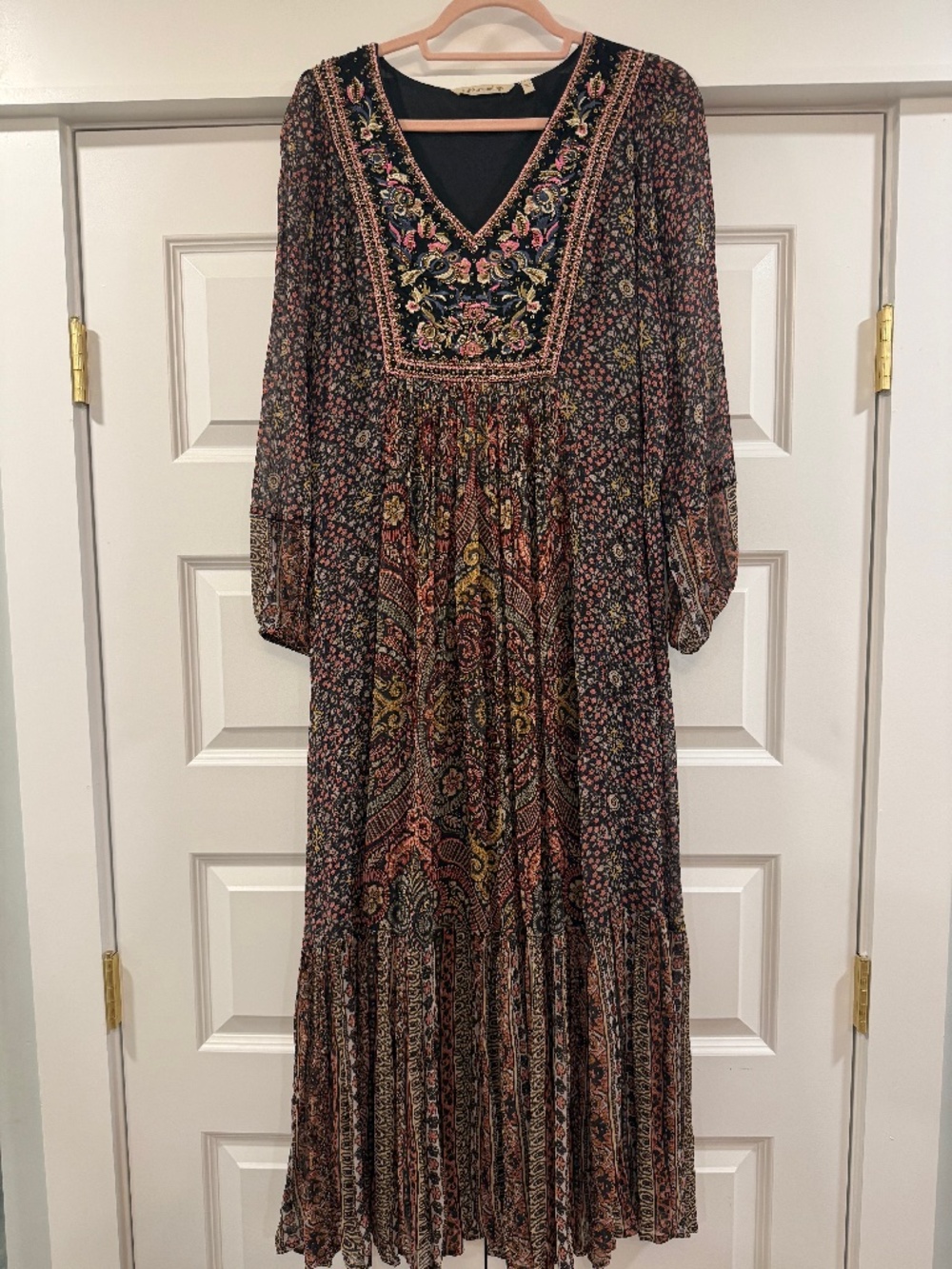 Soft Surroundings Zellige Boho Maxi Dress Size Large